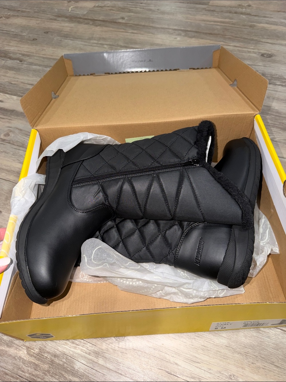 Black Quilted Winter Boots -  Women